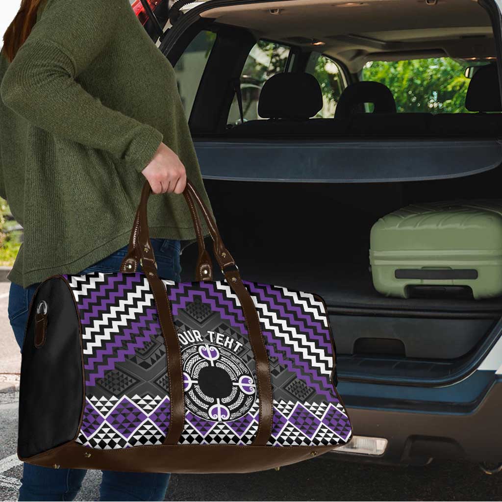 Personalised Aotearoa Niho Taniwha Motif Travel Bag Violet Style - Polynesian Pride