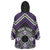Personalised Aotearoa Niho Taniwha Motif Wearable Blanket Hoodie Violet Style