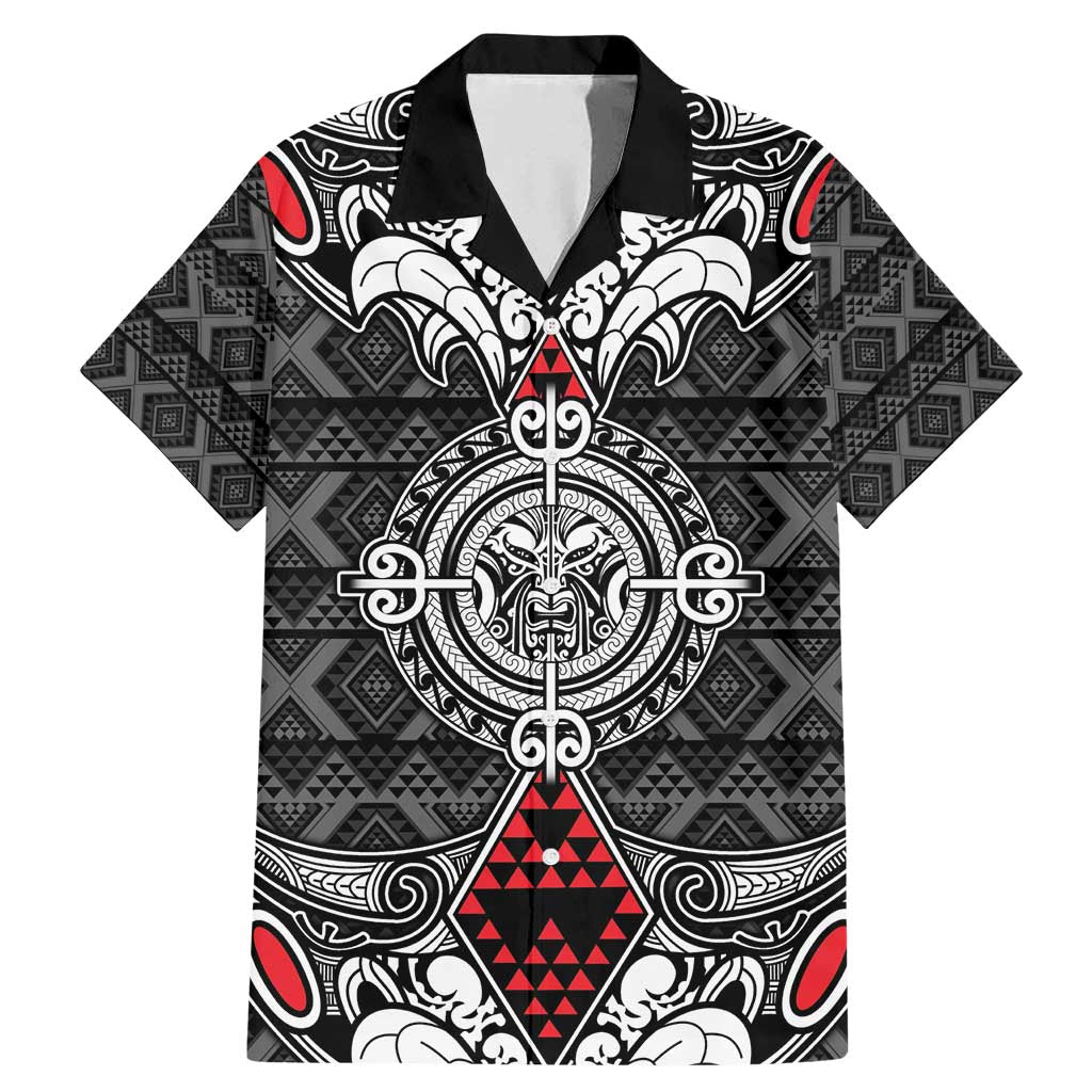 Black Aotearoa Tanilo Motif Family Matching Mermaid Dress and Hawaiian Shirt Vintage Maori New Zealand Tribal Art Pattern LT9 Dad's Shirt - Short Sleeve Black - Polynesian Pride