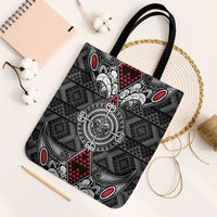 Black Aotearoa Taniko Motif Tote Bag Vintage Maori New Zealand Tribal Art Pattern - Polynesian Pride