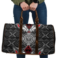 Black Aotearoa Taniko Motif Travel Bag Vintage Maori New Zealand Tribal Art Pattern - Polynesian Pride