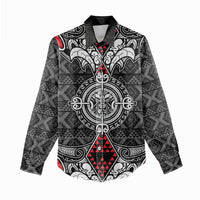Black Aotearoa Tanilo Motif Women Casual Shirt Vintage Maori New Zealand Tribal Art Pattern LT9 - Polynesian Pride