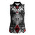 Black Aotearoa Tanilo Motif Women Sleeveless Polo Shirt Vintage Maori New Zealand Tribal Art Pattern
