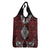 Red Aotearoa Taniko Motif Grocery Bag Vintage Maori New Zealand Tribal Art Pattern