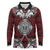 Red Aotearoa Tanilo Motif Long Sleeve Polo Shirt Vintage Maori New Zealand Tribal Art Pattern
