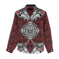 Red Aotearoa Tanilo Motif Women Casual Shirt Vintage Maori New Zealand Tribal Art Pattern LT9 - Polynesian Pride