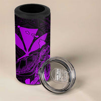 Kakau Polynesian Tribal Hawaiian Turtle 4 in 1 Can Cooler Tumbler with Kanaka Maoli Purple LT9 - Polynesian Pride