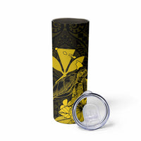 Kakau Polynesian Tribal Hawaiian Turtle Skinny Tumbler with Kanaka Maoli Yellow LT9 - Polynesian Pride