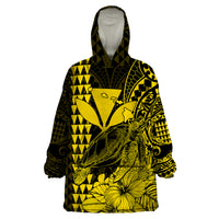 Hawaii Sea Turtle Blanket Polynesia Kakau with Kanaka Maoli Yellow LT9 - Polynesian Pride