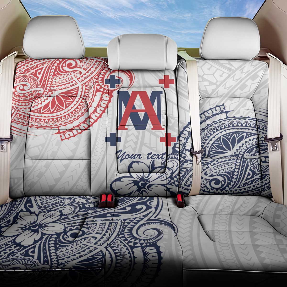 Kingdom of Uvea 1842-1860 Personalized Back Car Seat Cover Wallis and Futuna Polynesian Tribal Pattern