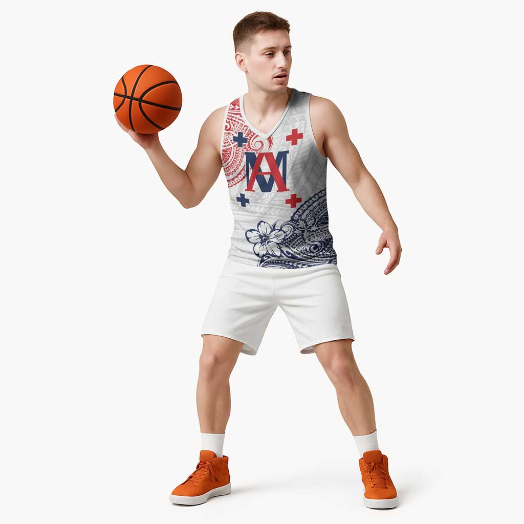 Kingdom of Uvea 1842-1860 Personalized Basketball Jersey Wallis and Futuna Polynesian Tribal Pattern - Polynesian Pride