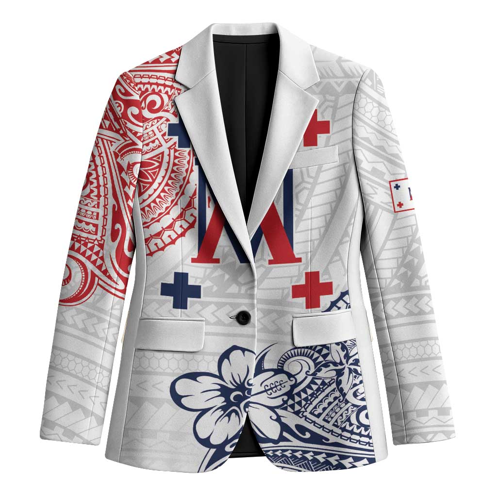 Kingdom of Uvea 1842-1860 Personalized Blazer Wallis and Futuna Polynesian Tribal Pattern LT9 Unisex White - Polynesian Pride