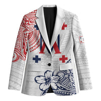 Kingdom of Uvea 1842-1860 Personalized Blazer Wallis and Futuna Polynesian Tribal Pattern LT9 Unisex White - Polynesian Pride