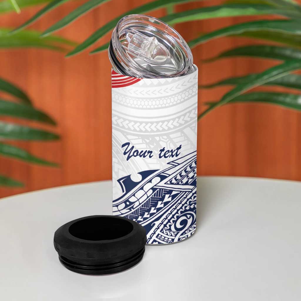 Kingdom of Uvea 1842-1860 Personalized 4 in 1 Can Cooler Tumbler Wallis and Futuna Polynesian Tribal Pattern