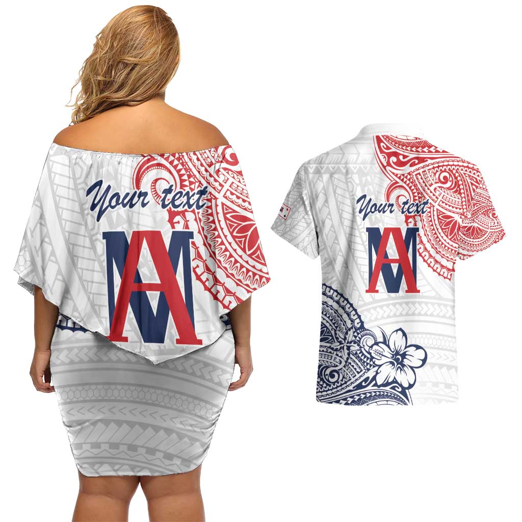 Kingdom of Uvea 1842-1860 Personalized Couples Matching Off Shoulder Short Dress and Hawaiian Shirt Wallis and Futuna Polynesian Tribal Pattern LT9 - Polynesian Pride