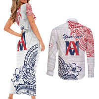 Kingdom of Uvea 1842-1860 Personalized Couples Matching Short Sleeve Bodycon Dress and Long Sleeve Button Shirt Wallis and Futuna Polynesian Tribal Pattern LT9 - Polynesian Pride