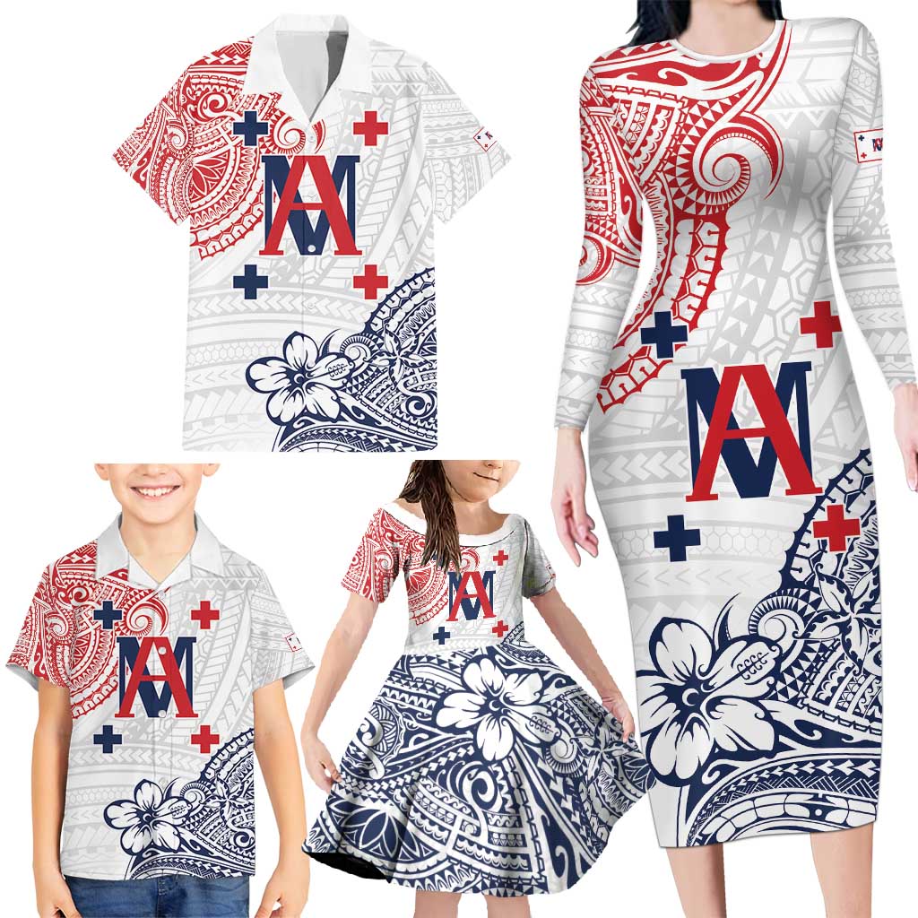 Kingdom of Uvea 1842-1860 Personalized Family Matching Long Sleeve Bodycon Dress and Hawaiian Shirt Wallis and Futuna Polynesian Tribal Pattern LT9 - Polynesian Pride