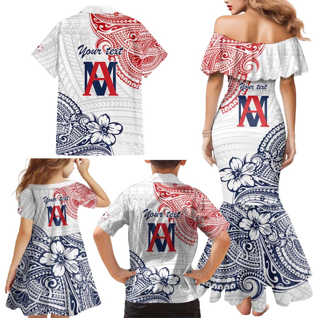 Kingdom of Uvea 1842-1860 Personalized Family Matching Mermaid Dress and Hawaiian Shirt Wallis and Futuna Polynesian Tribal Pattern LT9 - Polynesian Pride