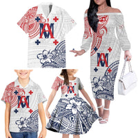Kingdom of Uvea 1842-1860 Personalized Family Matching Off The Shoulder Long Sleeve Dress and Hawaiian Shirt Wallis and Futuna Polynesian Tribal Pattern LT9 - Polynesian Pride