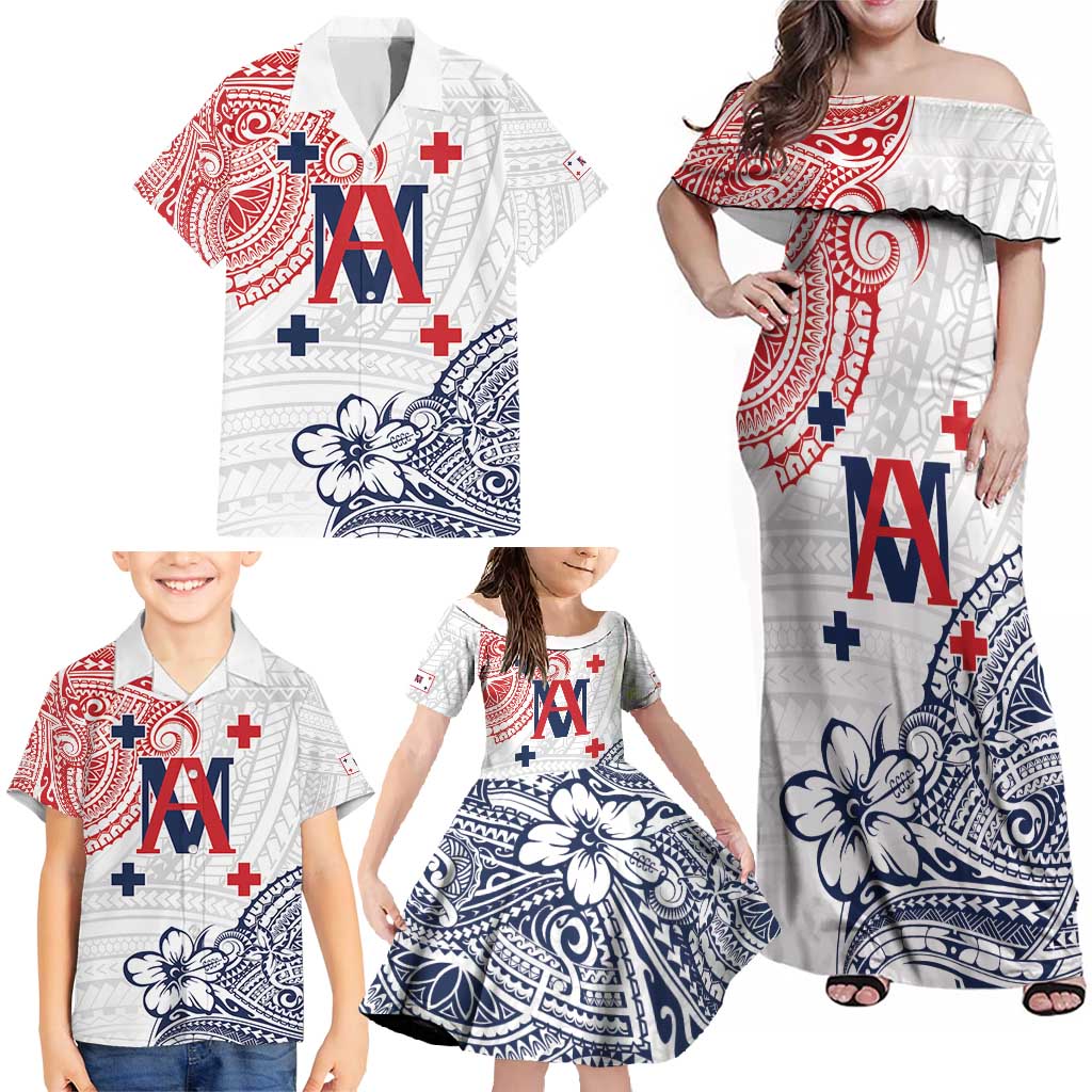 Kingdom of Uvea 1842-1860 Personalized Family Matching Off Shoulder Maxi Dress and Hawaiian Shirt Wallis and Futuna Polynesian Tribal Pattern LT9 - Polynesian Pride