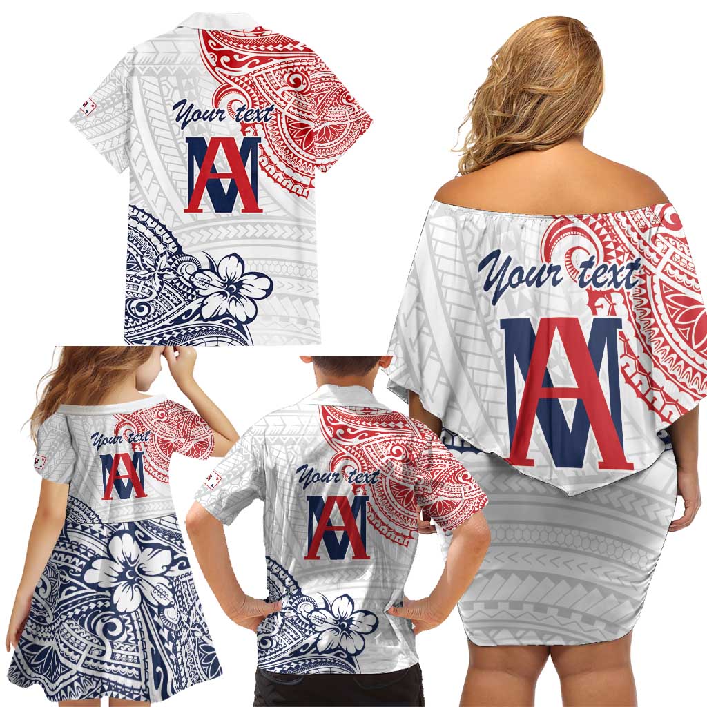 Kingdom of Uvea 1842-1860 Personalized Family Matching Off Shoulder Short Dress and Hawaiian Shirt Wallis and Futuna Polynesian Tribal Pattern LT9 - Polynesian Pride
