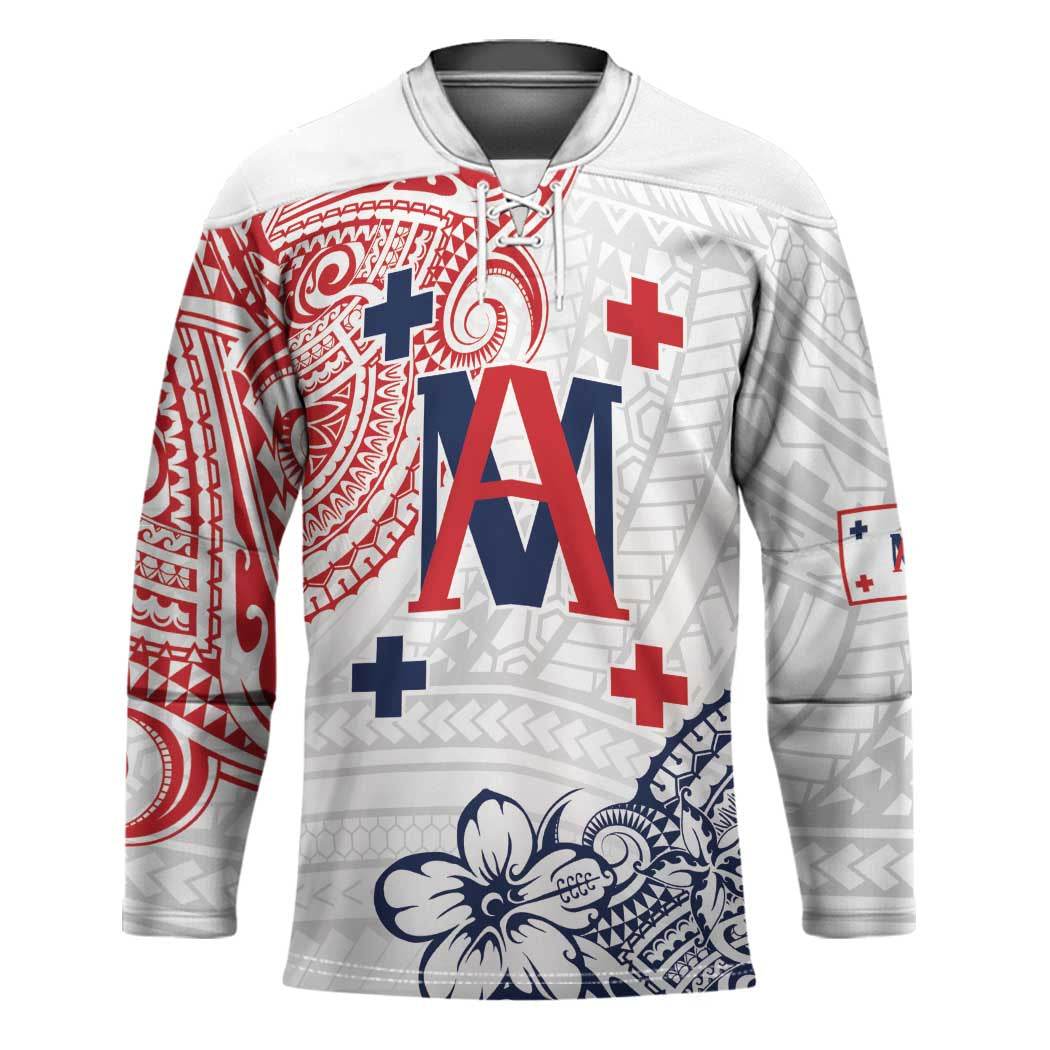 Kingdom of Uvea 1842-1860 Personalized Hockey Jersey Wallis and Futuna Polynesian Tribal Pattern - Polynesian Pride