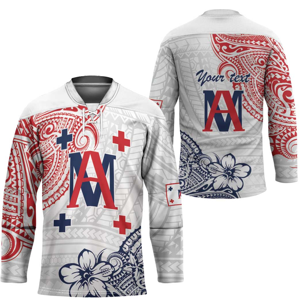 Kingdom of Uvea 1842-1860 Personalized Hockey Jersey Wallis and Futuna Polynesian Tribal Pattern - Polynesian Pride