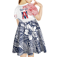 Kingdom of Uvea 1842-1860 Personalized Kid Short Sleeve Dress Wallis and Futuna Polynesian Tribal Pattern