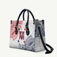 Kingdom of Uvea 1842-1860 Personalized Leather Bag Wallis and Futuna Polynesian Tribal Pattern LT9 White - Polynesian Pride