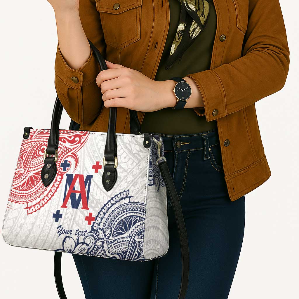 Kingdom of Uvea 1842-1860 Personalized Leather Bag Wallis and Futuna Polynesian Tribal Pattern LT9 - Polynesian Pride