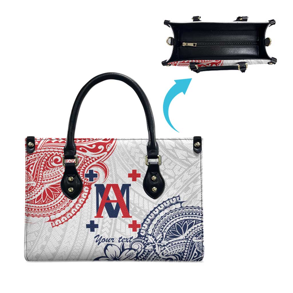 Kingdom of Uvea 1842-1860 Personalized Leather Bag Wallis and Futuna Polynesian Tribal Pattern LT9 - Polynesian Pride