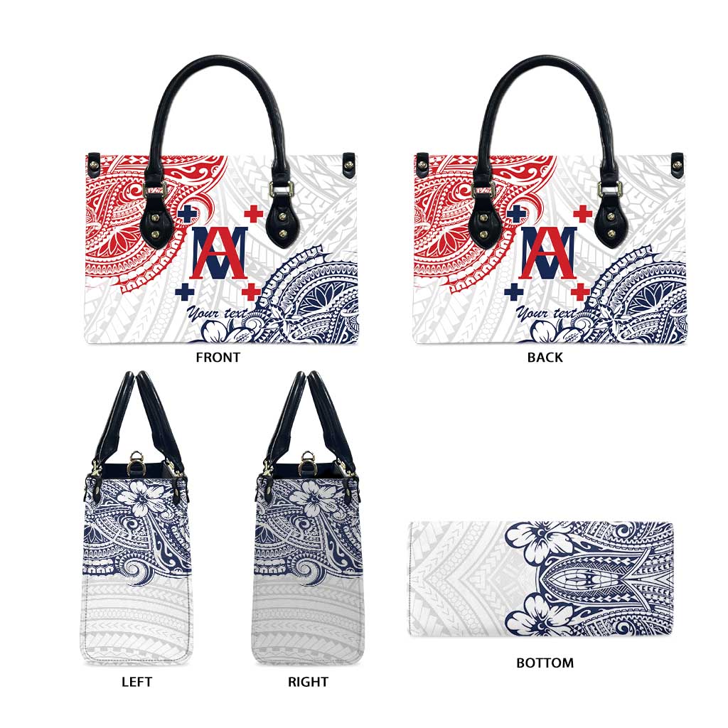 Kingdom of Uvea 1842-1860 Personalized Leather Bag Wallis and Futuna Polynesian Tribal Pattern LT9 - Polynesian Pride
