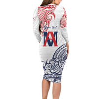 Kingdom of Uvea 1842-1860 Personalized Long Sleeve Bodycon Dress Wallis and Futuna Polynesian Tribal Pattern