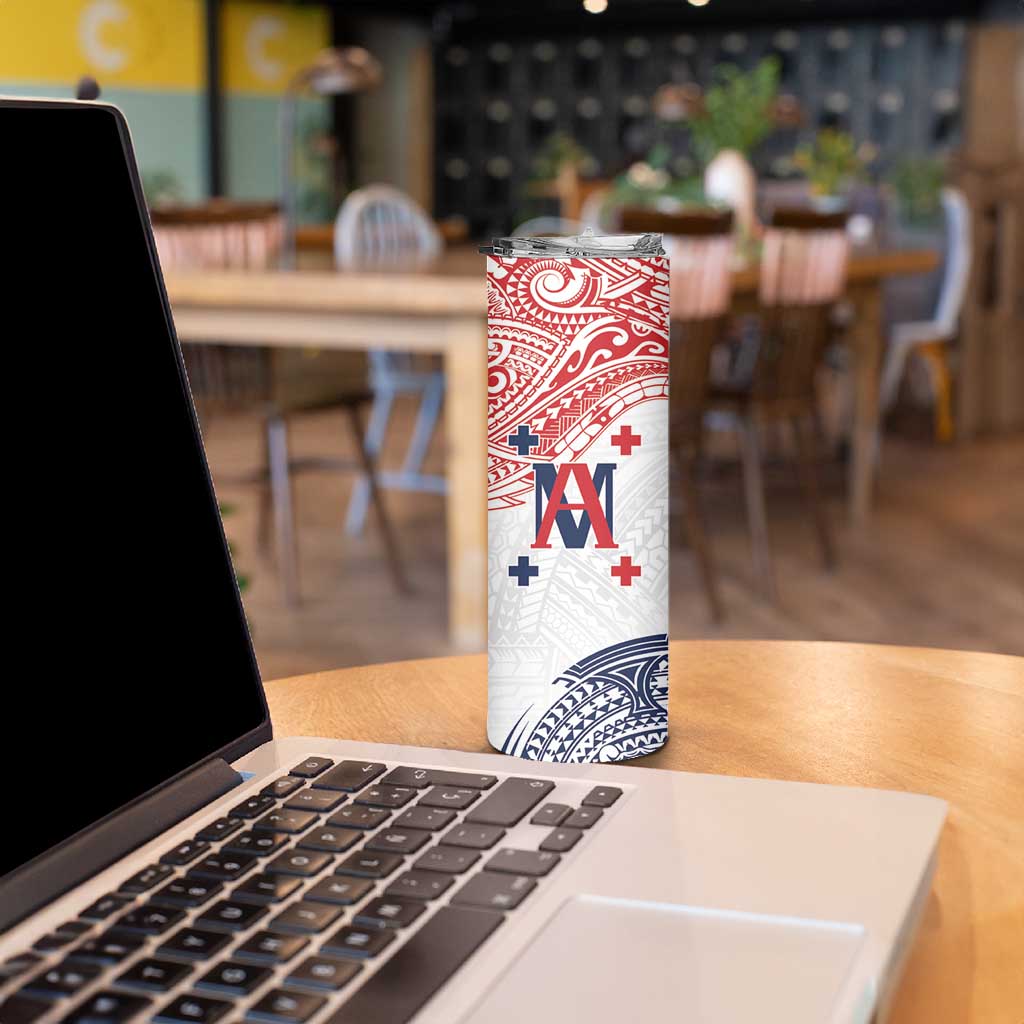 Kingdom of Uvea 1842-1860 Personalized Skinny Tumbler Wallis and Futuna Polynesian Tribal Pattern