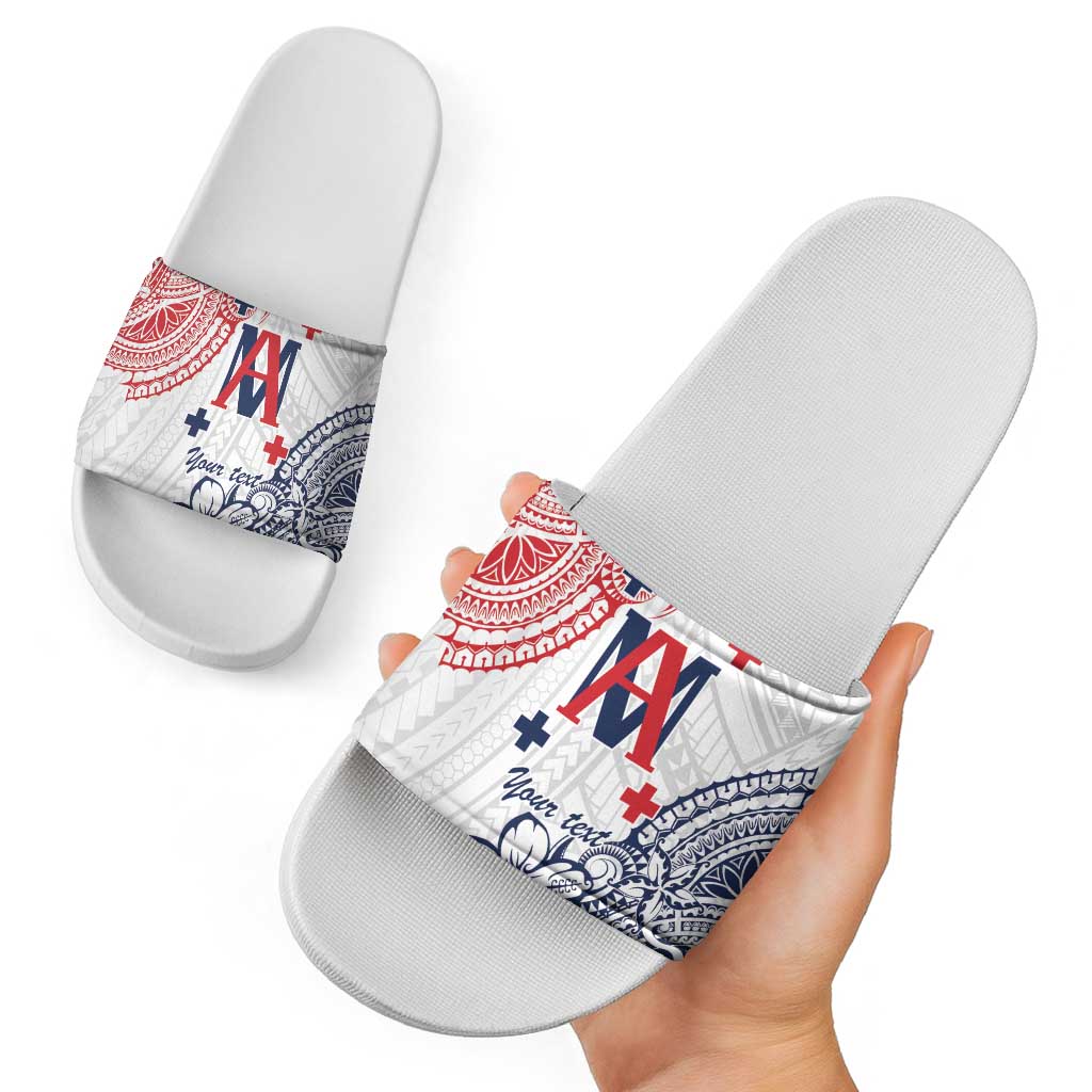 Kingdom of Uvea 1842-1860 Personalized Slide Sandals Wallis and Futuna Polynesian Tribal Pattern - Polynesian Pride