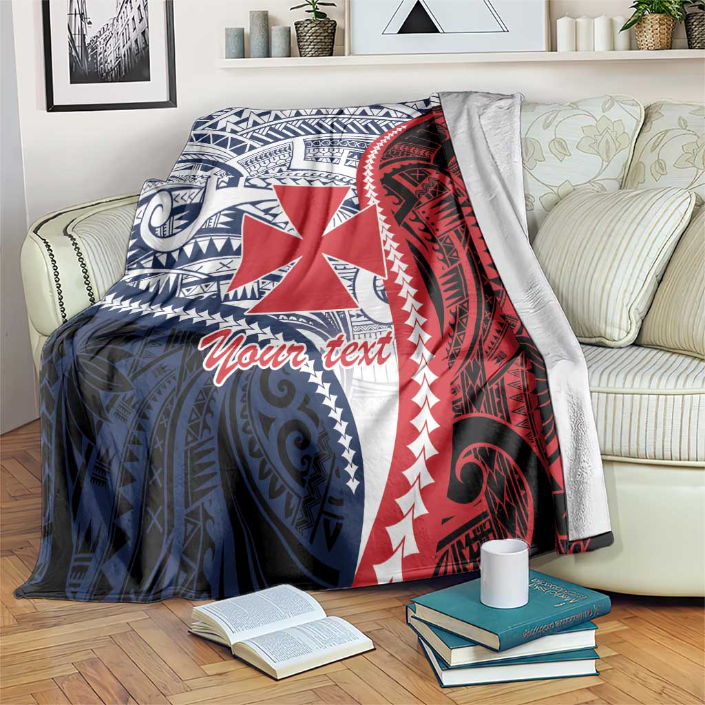 Kingdom of Uvea 1860-1886 Personalized Blanket Wallis and Futuna Polynesian Tribal Pattern LT9 Red - Polynesian Pride