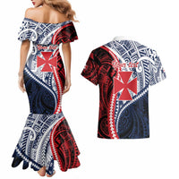Kingdom of Uvea 1860-1886 Personalized Couples Matching Mermaid Dress and Hawaiian Shirt Wallis and Futuna Polynesian Tribal Pattern LT9 - Polynesian Pride