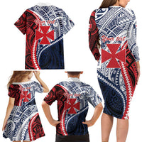 Kingdom of Uvea 1860-1886 Personalized Family Matching Long Sleeve Bodycon Dress and Hawaiian Shirt Wallis and Futuna Polynesian Tribal Pattern LT9 - Polynesian Pride