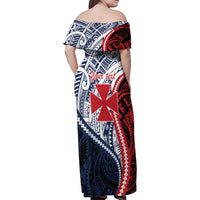 Kingdom of Uvea 1860-1886 Personalized Family Matching Off Shoulder Maxi Dress and Hawaiian Shirt Wallis and Futuna Polynesian Tribal Pattern LT9 - Polynesian Pride