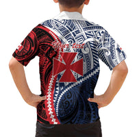 Kingdom of Uvea 1860-1886 Personalized Family Matching Off Shoulder Short Dress and Hawaiian Shirt Wallis and Futuna Polynesian Tribal Pattern LT9 - Polynesian Pride