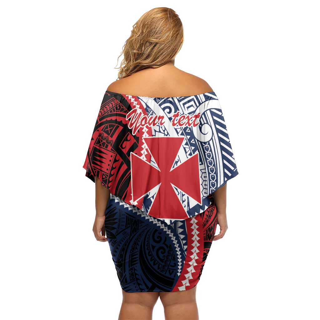 Kingdom of Uvea 1860-1886 Personalized Family Matching Off Shoulder Short Dress and Hawaiian Shirt Wallis and Futuna Polynesian Tribal Pattern LT9 - Polynesian Pride