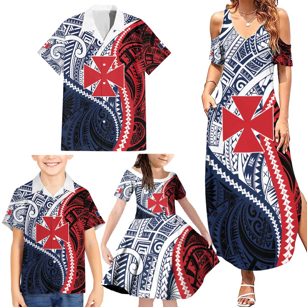Kingdom of Uvea 1860-1886 Personalized Family Matching Summer Maxi Dress and Hawaiian Shirt Wallis and Futuna Polynesian Tribal Pattern LT9 - Polynesian Pride