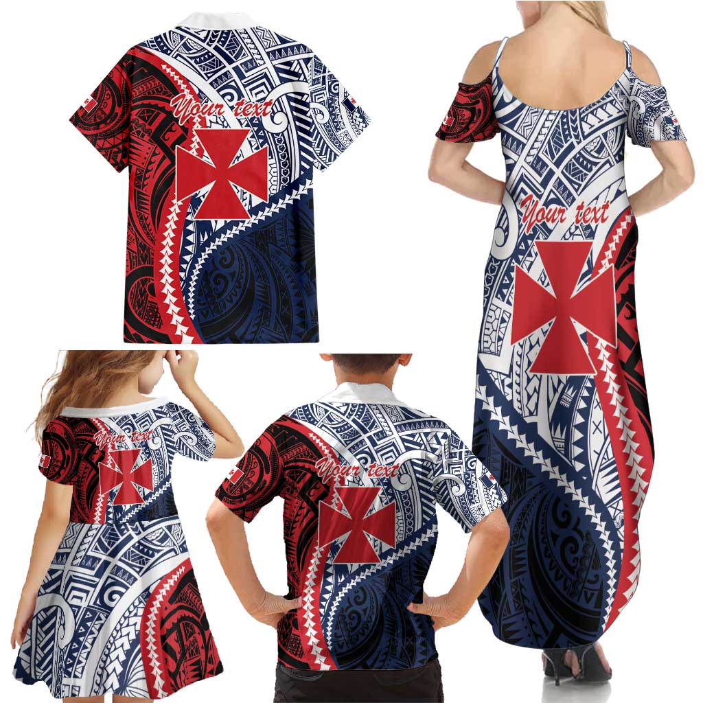 Kingdom of Uvea 1860-1886 Personalized Family Matching Summer Maxi Dress and Hawaiian Shirt Wallis and Futuna Polynesian Tribal Pattern LT9 - Polynesian Pride