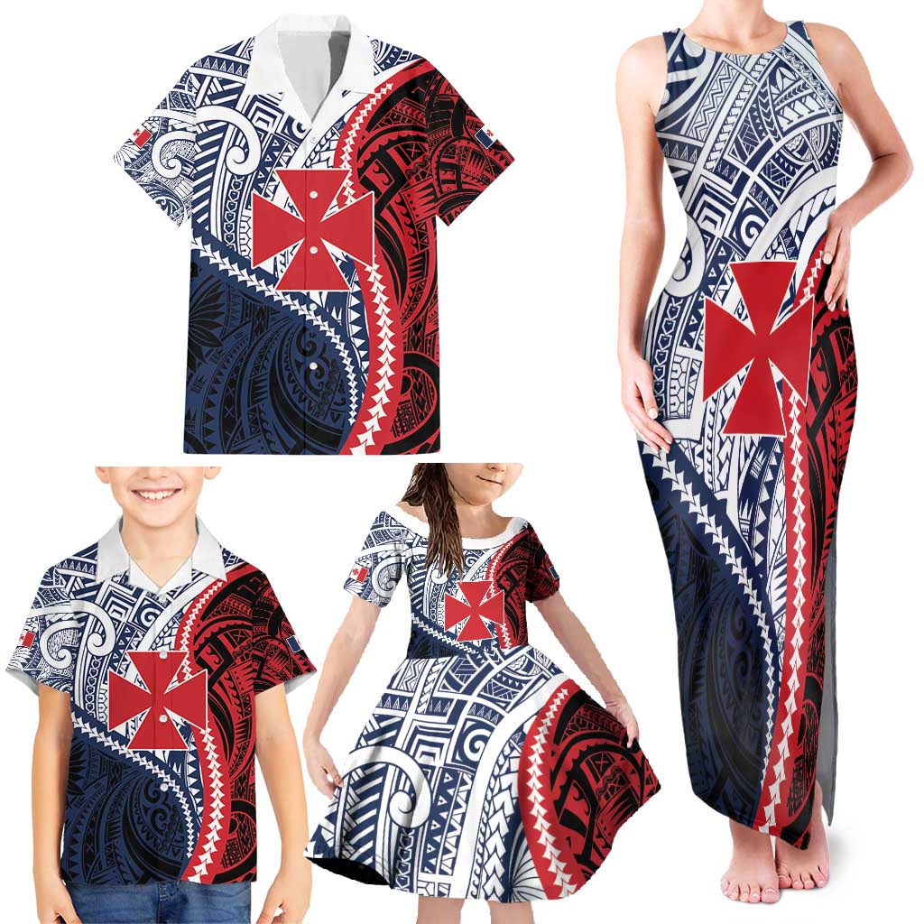 Kingdom of Uvea 1860-1886 Personalized Family Matching Tank Maxi Dress and Hawaiian Shirt Wallis and Futuna Polynesian Tribal Pattern LT9 - Polynesian Pride