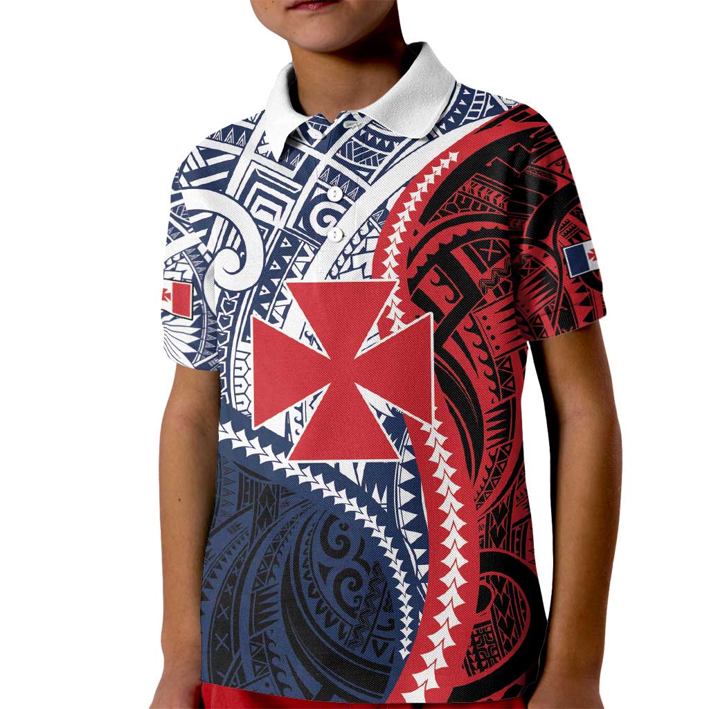 Kingdom of Uvea 1860-1886 Personalized Kid Polo Shirt Wallis and Futuna Polynesian Tribal Pattern