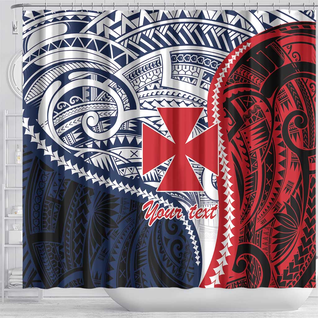 Kingdom of Uvea 1860-1886 Personalized Shower Curtain Wallis and Futuna Polynesian Tribal Pattern LT9 - Polynesian Pride