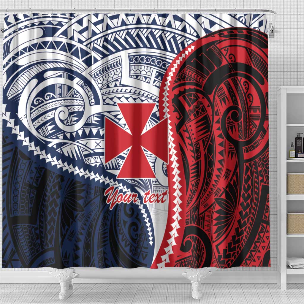 Kingdom of Uvea 1860-1886 Personalized Shower Curtain Wallis and Futuna Polynesian Tribal Pattern LT9 - Polynesian Pride