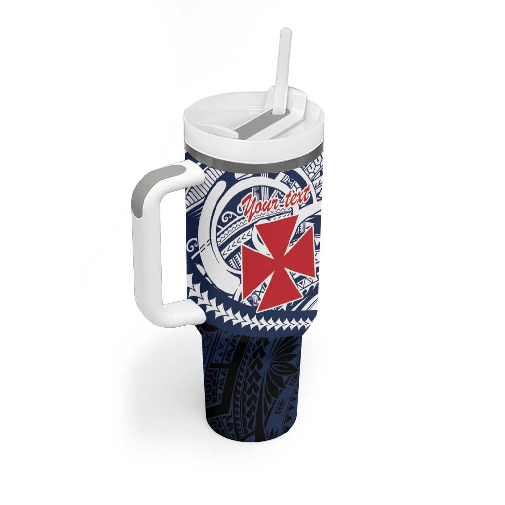 Kingdom of Uvea 1860-1886 Personalized Tumbler With Handle Wallis and Futuna Polynesian Tribal Pattern