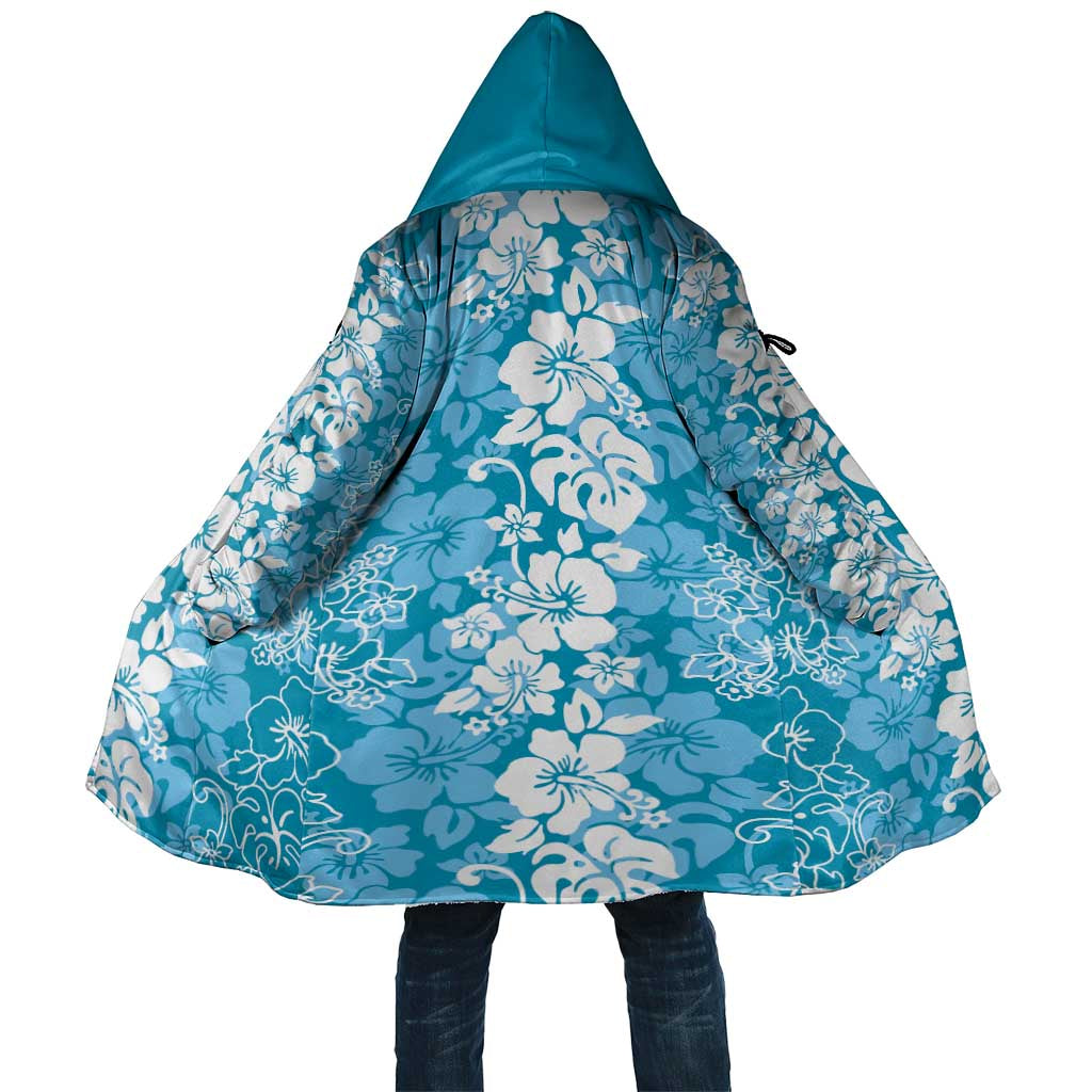 Hawaiian Lei Day Cloak Blue Hibiscus Flowers Lei Art LT9 Unisex Blue - Polynesian Pride