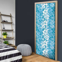Hawaiian Lei Day Door Cover Blue Hibiscus Flowers Lei Art LT9 - Polynesian Pride